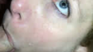 Wife Sucking Pretty Oral MILF Homemade Eye Contact Deepthroat Cock Blue Eyes Blowjob GIF